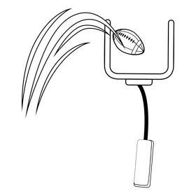 American football goal post black and white clipart