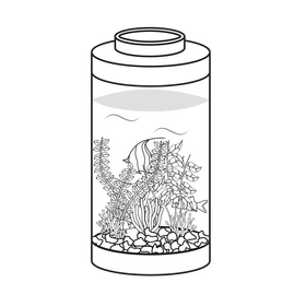 Design aquarium black and white clipart