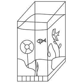 Aquarium acrylic tank black and white clipart
