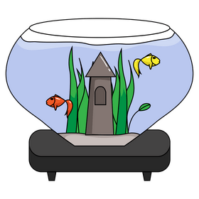 Aquarium castle bowl clipart