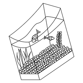 Aquarium black and white clipart