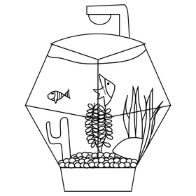 Aquarium radius triangle black and white clipart