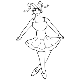Ballet drawing black and white clipart