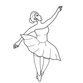 Ballerina black and white clipart