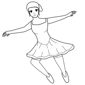 Ballet dancing drawing black and white clipart