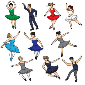 Ballerina dancers set vector