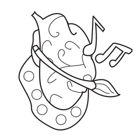 Brain listening to music black and white clipart