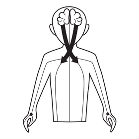 Brain motor cortex black and white clipart