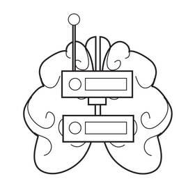 Brain memory black and white clipart