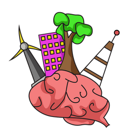 Human brain imaginations cartoon clipart