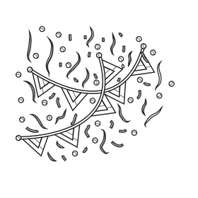 Confetti decoration black and white clipart