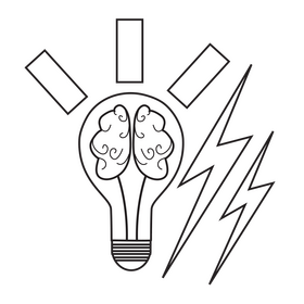 Idea bulb black and white clipart