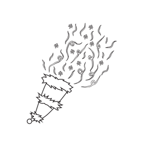 Christmas confetti black and white clipart