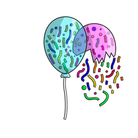 Confetti balloons clipart