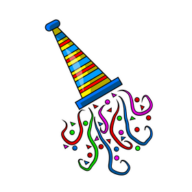 Confetti horn clipart