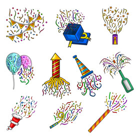 Confetti set vector