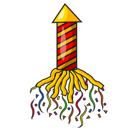 Confetti rocket clipart