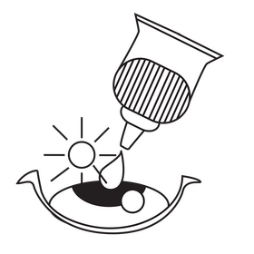 Eye drops cartoon black and white clipart