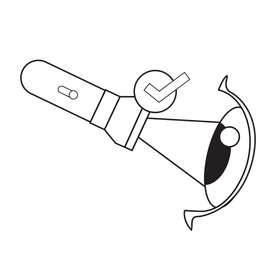 Eye vision check black and white clipart