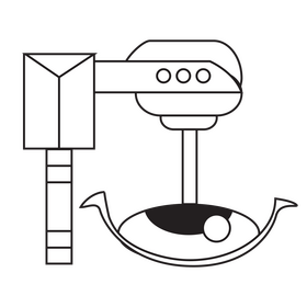 Eyes surgery with laser, cataract surgery black and white clipart