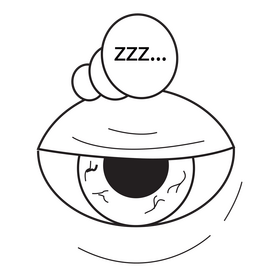 Tired eyes black and white clipart