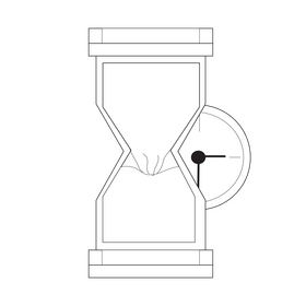 Finish sand clock black and white clipart