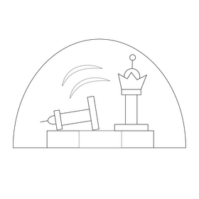 Checkmate in chess, finish, game over black and white clipart