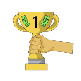 Finishing first place, winning award clipart