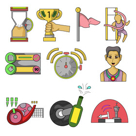 Finish related images set vector