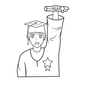 Finish education black and white clipart