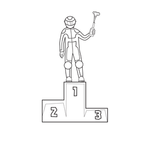 Finish Moto GP Winner black and white clipart