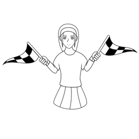 Finish flags black and white clipart