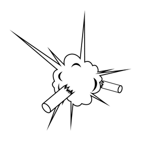 Firecracker exploding black and white clipart