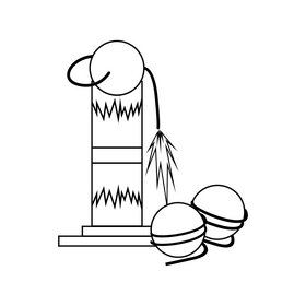 Firecracker mortar cracker black and white clipart