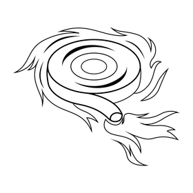 Firecracker spinning wheel black and white clipart