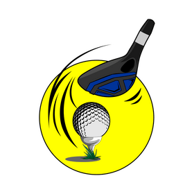 Golf club and golf ball hit clipart