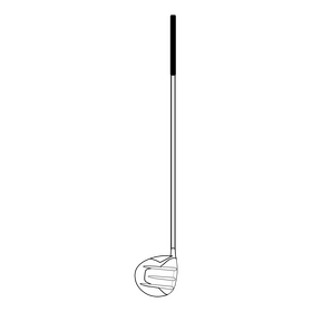 Golf club fairway wood black and white clipart
