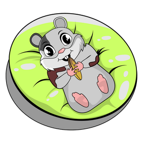 Cute hamster eating clipart
