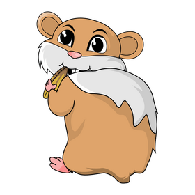 Funny hamster eating food clipart
