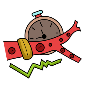 Human heart organ function, measure blood amount clipart