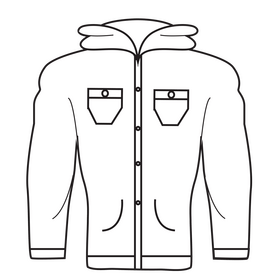 Blue hoodie black and white clipart