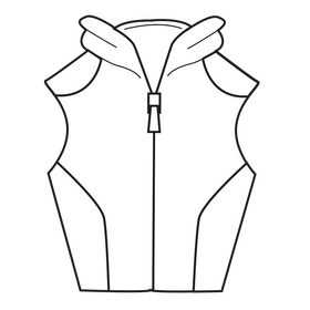 Vest hoodie black and white clipart