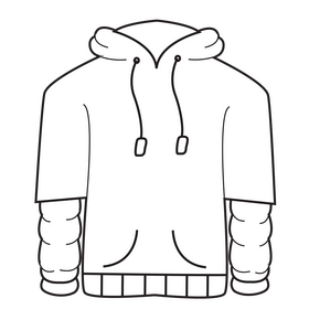 Sweatshirt hoodie drawing black and white clipart