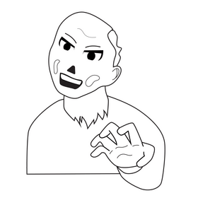 Horror zombie black and white clipart