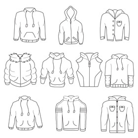 Hoodie set black and white vector
