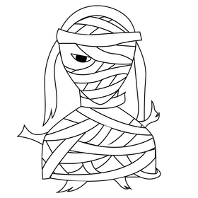 Horror mummy black and white clipart