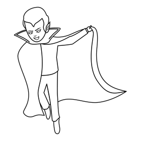 Horror vampire dracula character black and white clipart