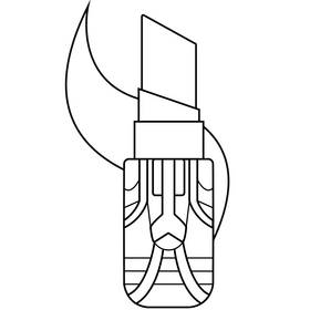 Sheer lipstick drawing black and white clipart