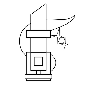 Glossy lipstick drawing black and white clipart