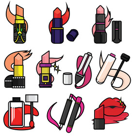 Lipstick clipart set vector